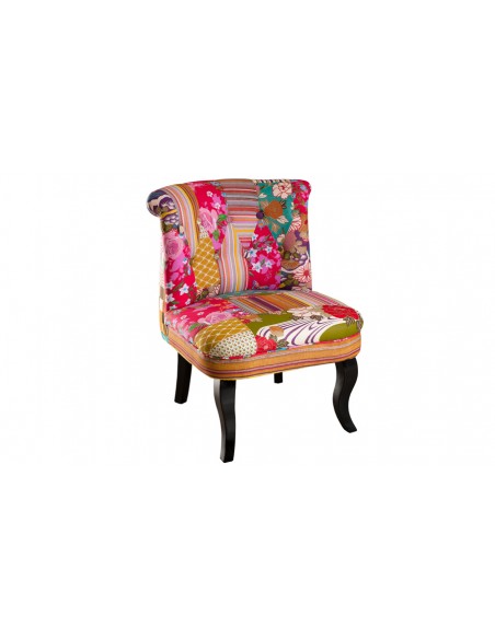 Fauteuil sans accoudoir patchwork coloré