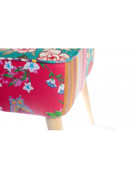 Tabouret patchwork coloré scandinave Brooke