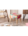 Tabouret en tissu patchwork coloré bohème Brooke