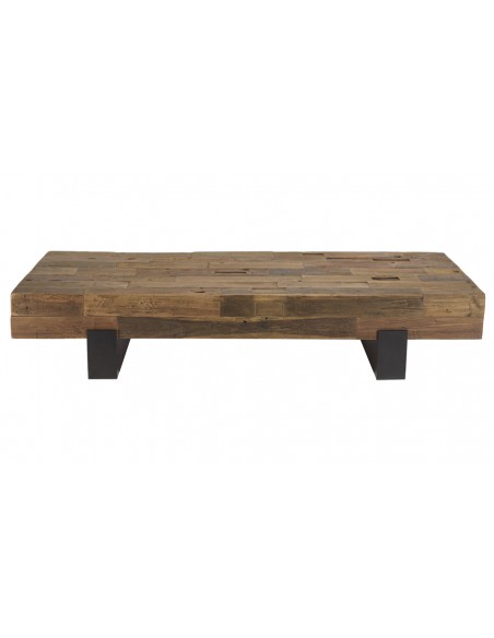 Table basse industrielle en bois massif