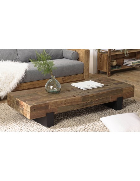 Table basse poutres bois massif