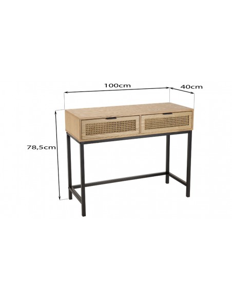 Dimensions console style bohème