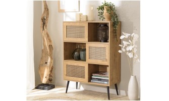 Buffet haut marron portes coullissantes