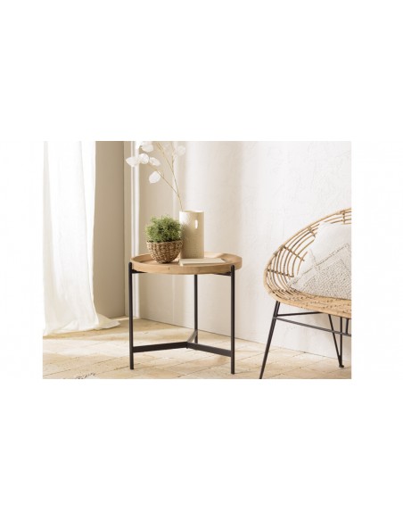 Petite table d'appoint industrielle Korbi