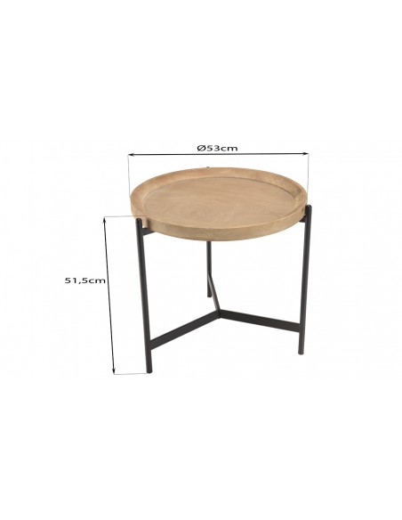 Dimensions table d'appoint Korbi