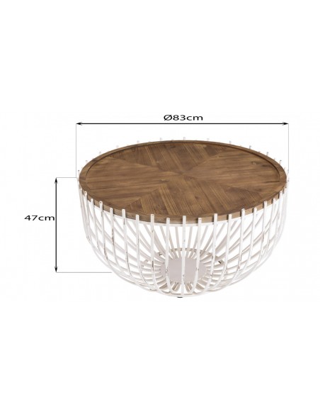 Dimensions table basse ronde Korbi