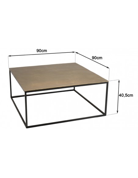 Dimensions table basse dorée Goldy