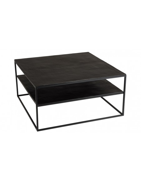 Table basse carrée aluminium noir