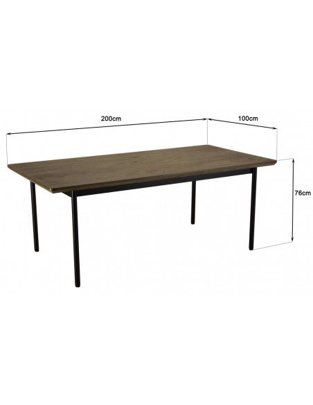 Dimensions table repas industrielle Kriss