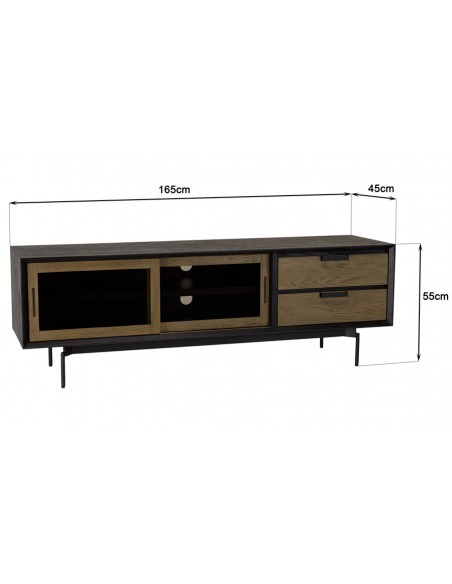 Dimensions meuble TV industriel Kriss