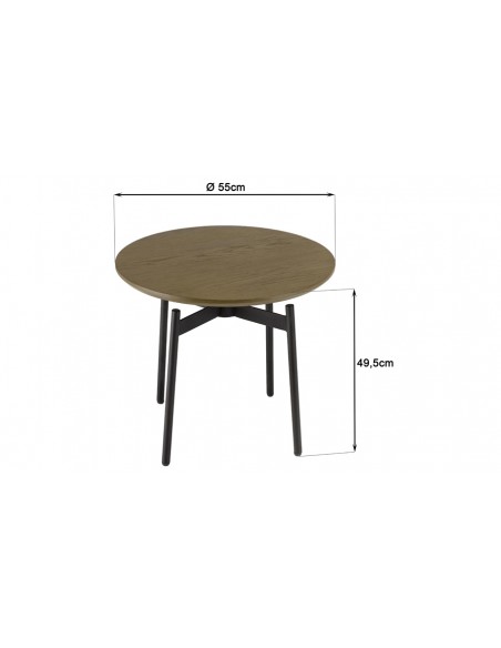 Dimensions table d'appoint ronde Kriss