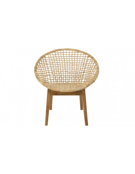 Fauteuil ethnique abaca tressé beige