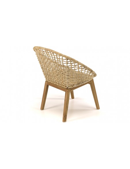 Fauteuil abaca tressé beige Thekku