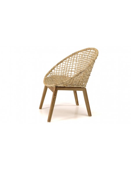 Fauteuil abaca tressé beige Thekku