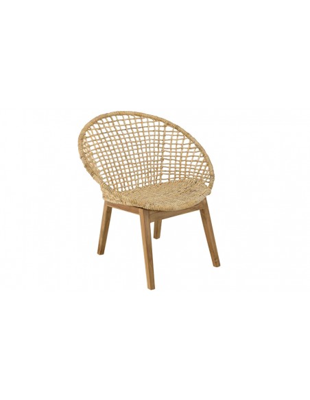 Fauteuil abaca tressé beige Thekku