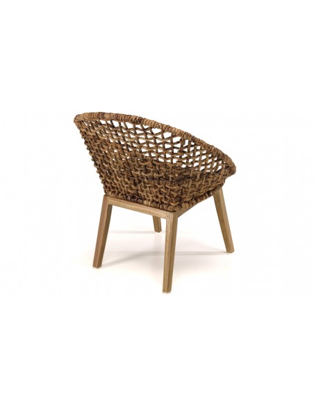 Fauteuil en abaca tressé foncé