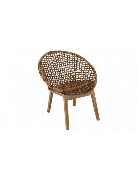 Fauteuil en abaca tressé foncé