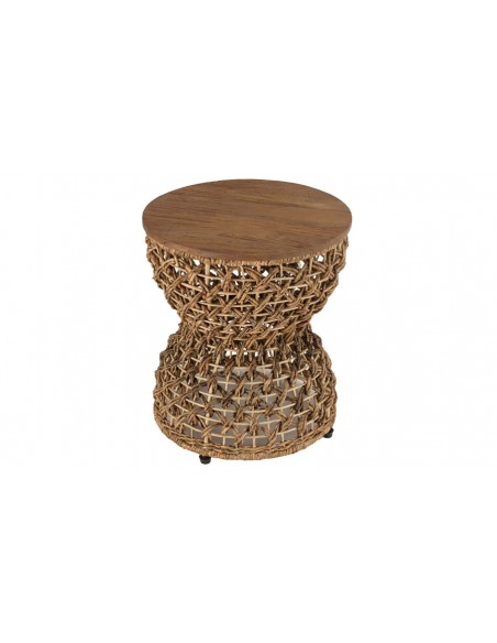 Tabouret ajouré abaca beige Thekku