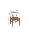 Dimensions fauteuil marron Thekku
