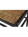 Fauteuil en teck recyclé noir avec dossier rond abaca - Thekku
