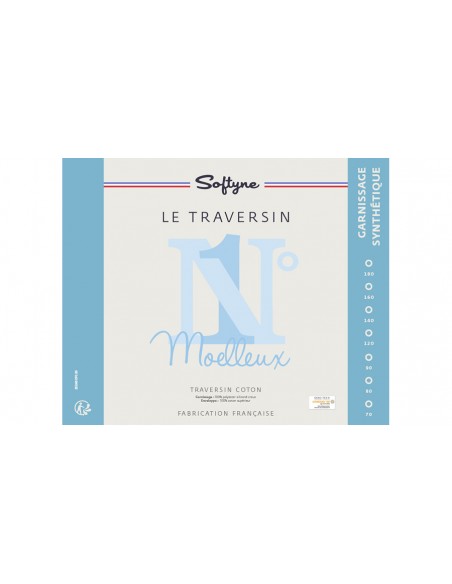 Traversin moelleux enveloppe coton