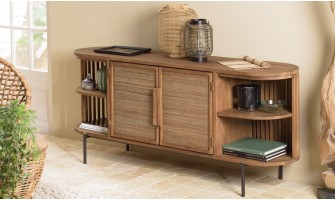 Buffet ovale style ancien en teck