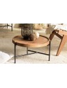 Petite table basse ronde en teck recyclé