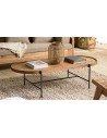 Grande table basse ovale en bois Thekku