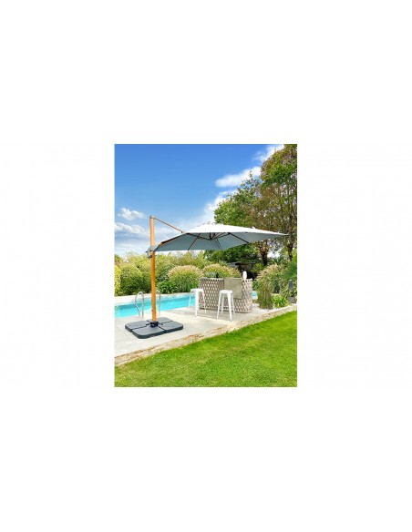 Parasol de jardin déporté inclinable SEVILLA 2,5x2,5m en aluminium