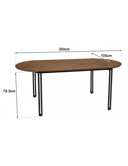 Dimensions table à dîner ovale Thekku