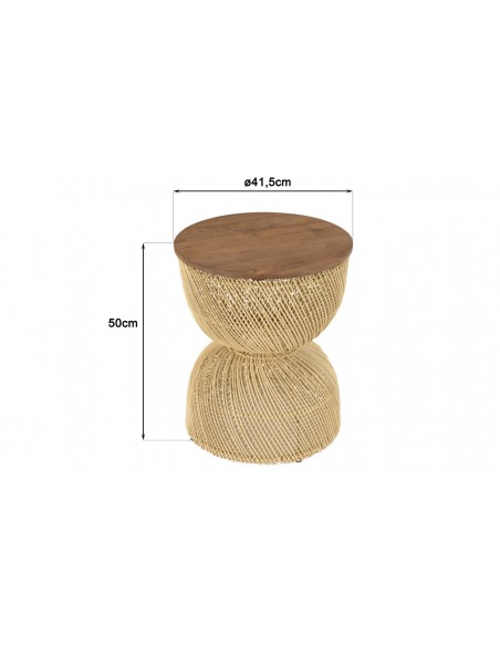 Dimensions table d'appoint sablier Thekku