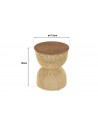 Dimensions table d'appoint sablier Thekku