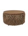 Table basse ronde tissage de coco Thekku 70 cm