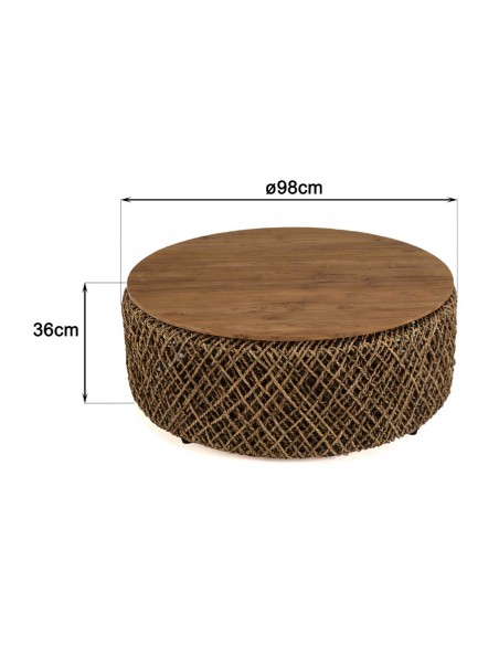 Dimensions table basse 98cm Thekku