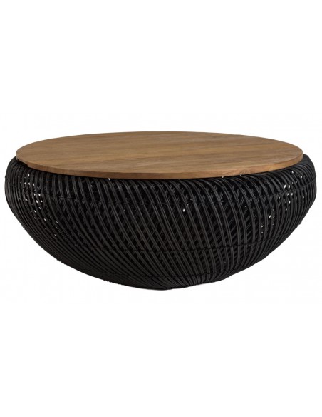 Table basse ronde 80 cm avec rangement