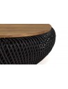Table basse rotin noir 80cm