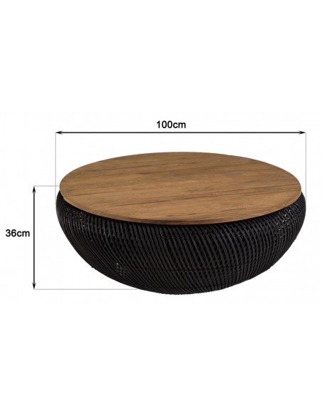 Dimensions table basse 100cm Thekku