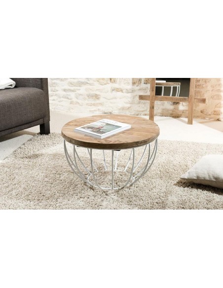 Table basse ronde en teck