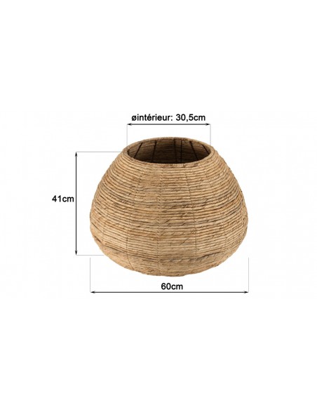 Cache pot haut design en abaca naturel 89 cm - Thekku