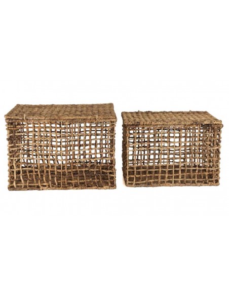 Lot de 2 panier de rangement en abaca Thekku