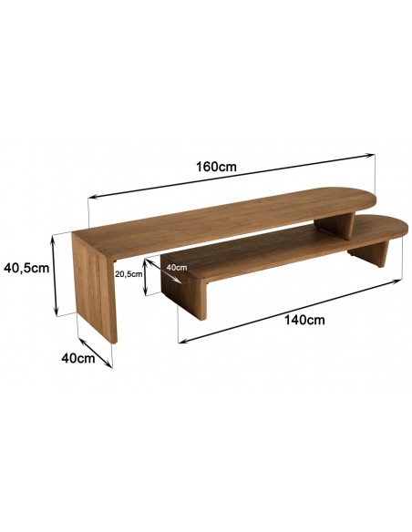 Dimensions meuble TV modulable Thekku