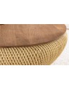 Cadre en rotin beige avec plateau en teck
