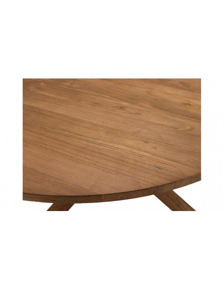 Alida - table à manger ronde 130x130cm en bois de teck recyclé