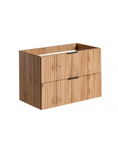 Meuble vasque chêne 80cm Universe double tiroir