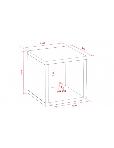 Schéma dimensions cube
