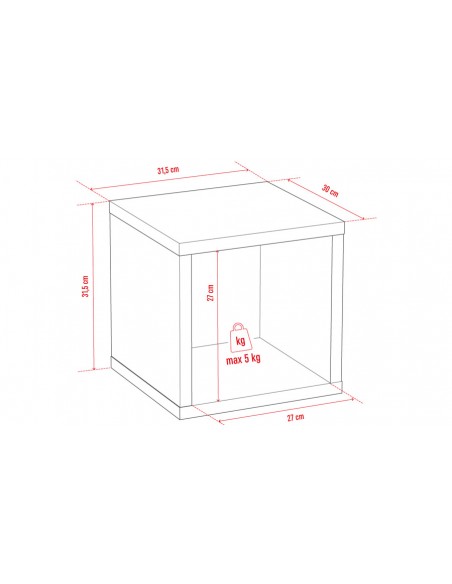 Cube murale de rangement en bois - étagère murale design - Simple Vox