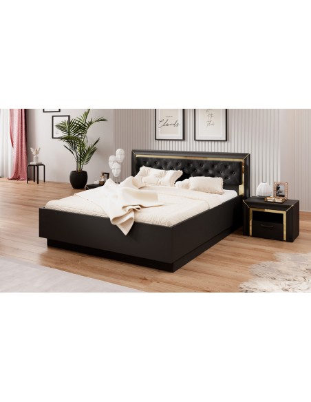 Chevet design noir et noir chambre Neirda