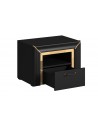 Chevet design noir Neirda 1 tiroir
