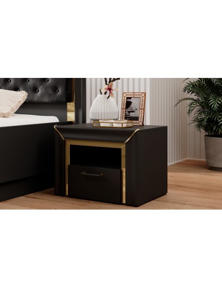 Chevet design doré et noir Neirda