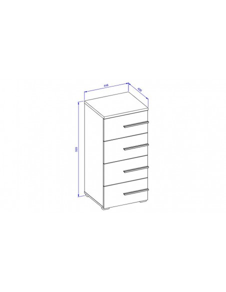 Dimensions extérieures petite commode Roni